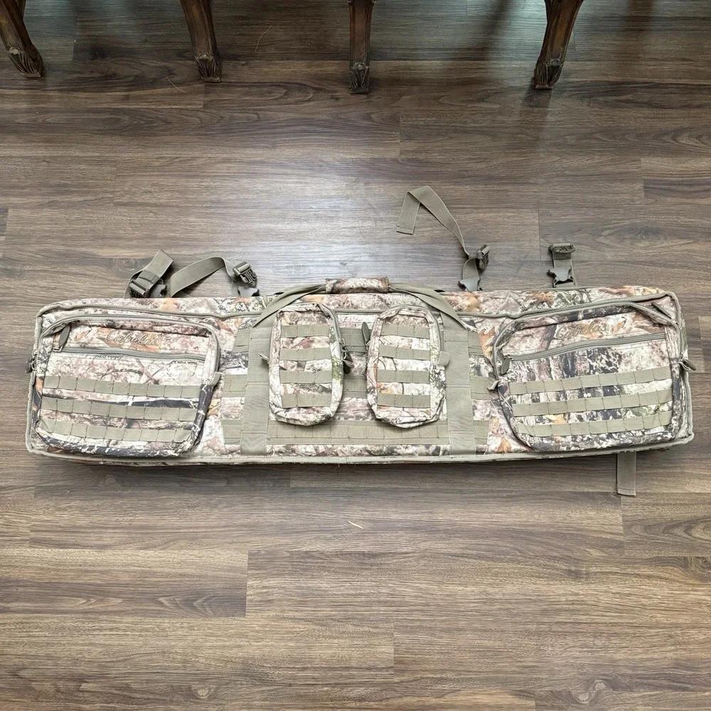 Cabela's Tactical Rifle Gun Case Camo MOLLE Padded Carry Bag 52x16x6